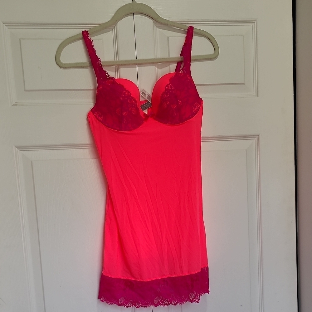 Elegant Pink Lace Chemise Intimate Sleepwear 36C Sexy Hot Lounge